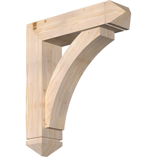 Ekena Millwork Thorton Arts and Crafts Smooth Bracket w/ Offset Brace, Douglas Fir, 7 1/2"W x 30"D x 34"H BKT0806X30X34THR03SDF - main